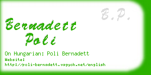 bernadett poli business card